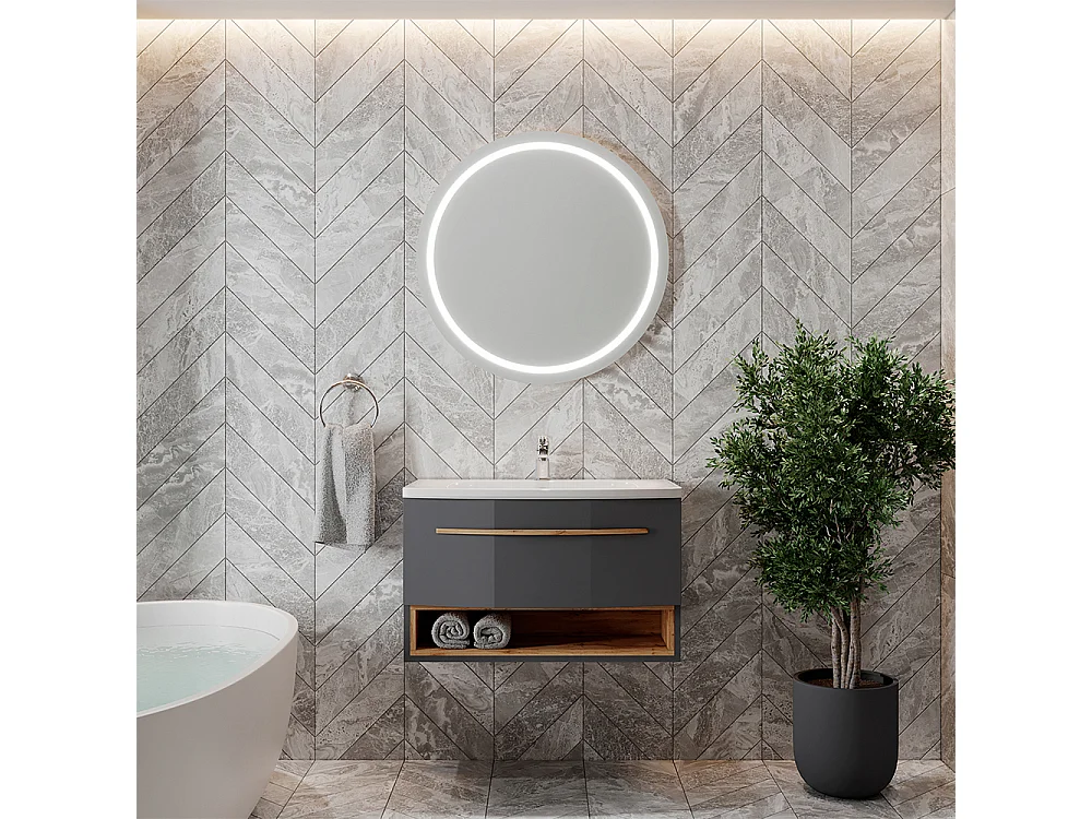 Meubles bain anthracite 79x42x50 stelantis