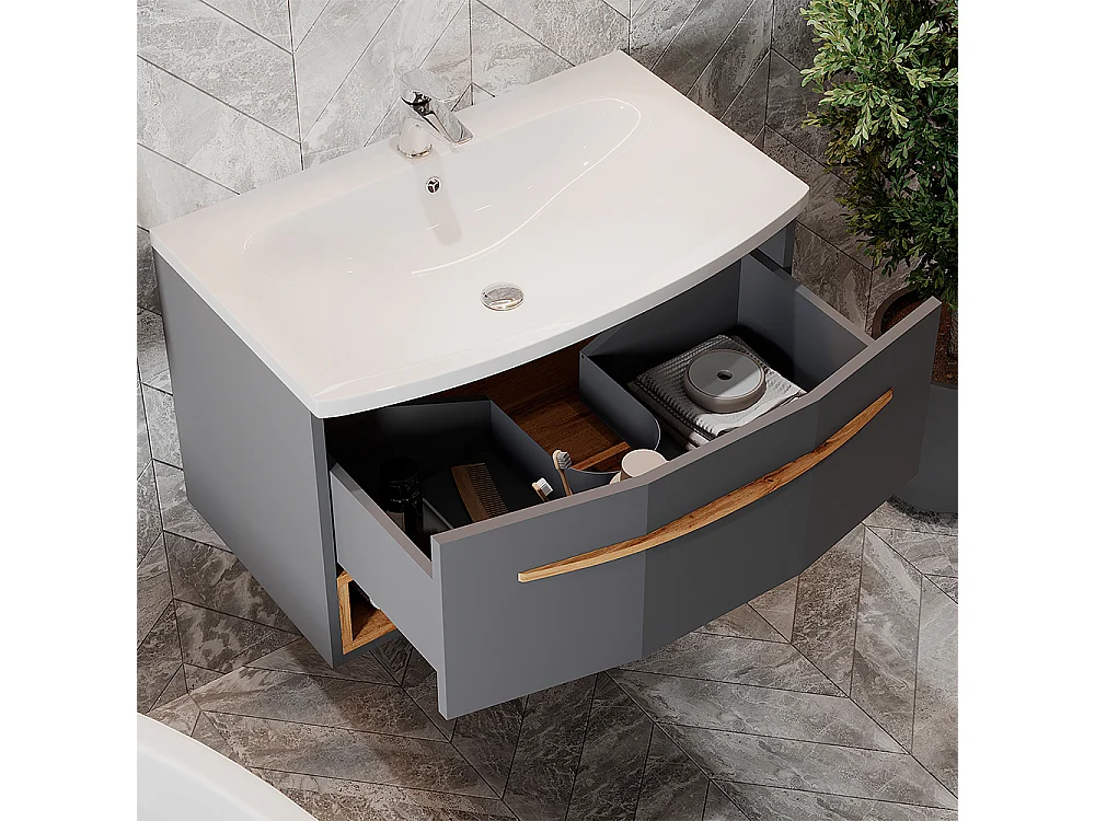 Meubles bain anthracite 79x42x50 stelantis