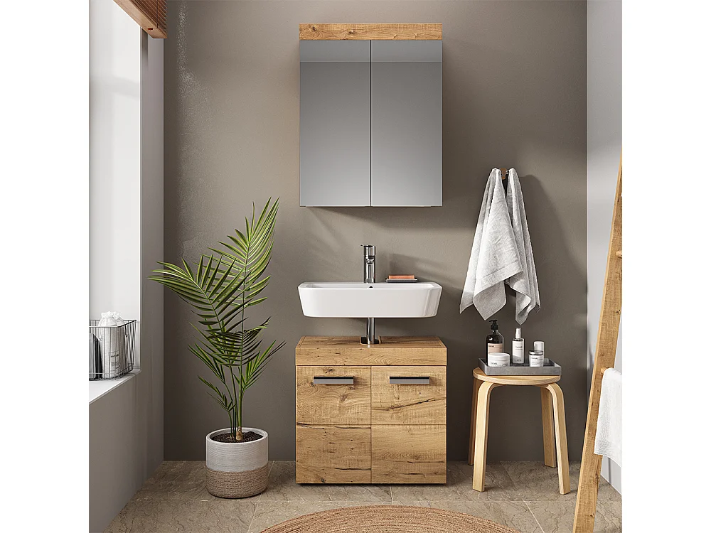 Meubles bain chêne wotan 60x34x56 luna