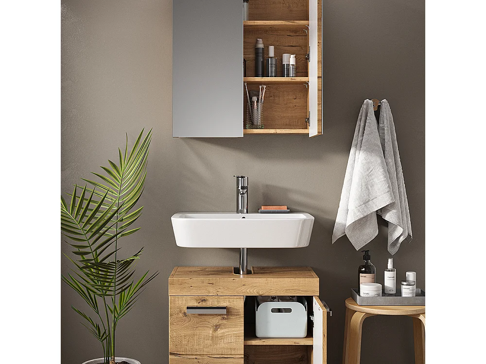 Meubles bain chêne wotan 60x34x56 luna