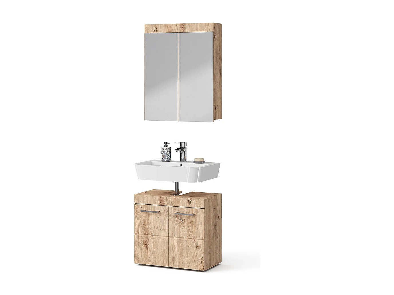 Set mobili bagno quercia wotan 60x34x56 luna