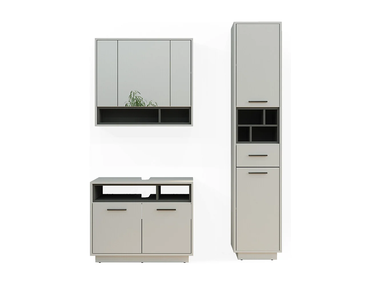 Meubles bain gris 80x40x64 beatrice