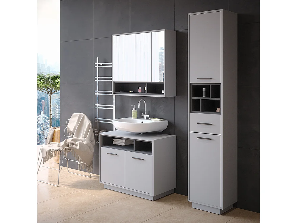 Meubles bain gris 80x40x64 beatrice