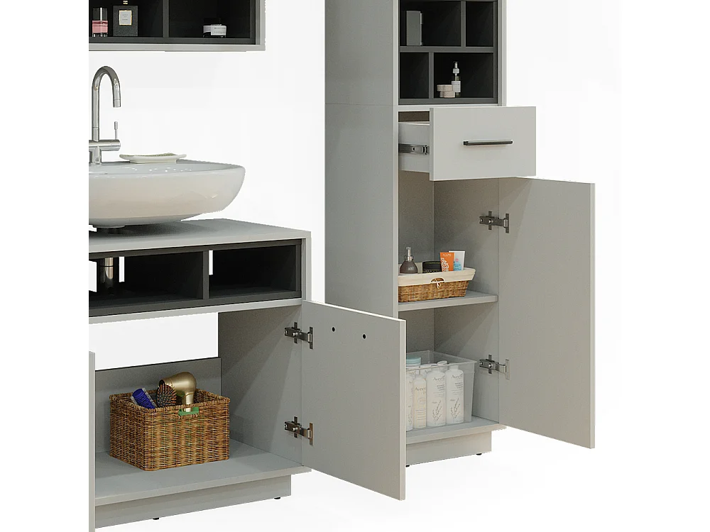 Meubles bain gris 80x40x64 beatrice