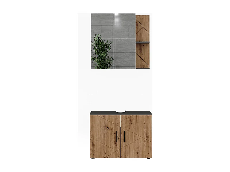 Set di mobili da bagno antracite/artisan 80x30x59 irma