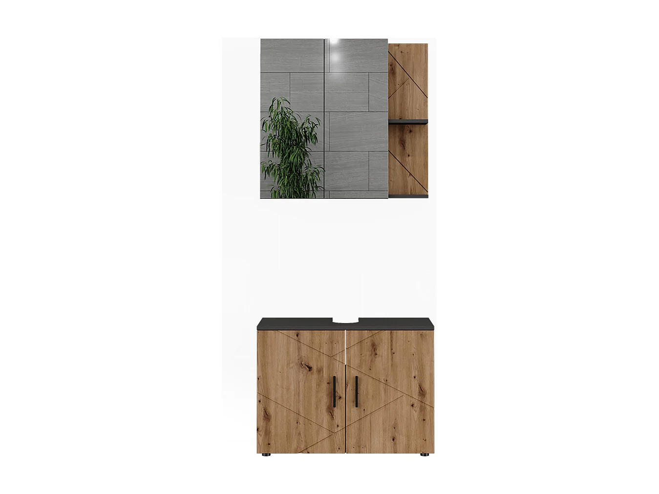 Set di mobili da bagno antracite/artisan 80x30x59 irma