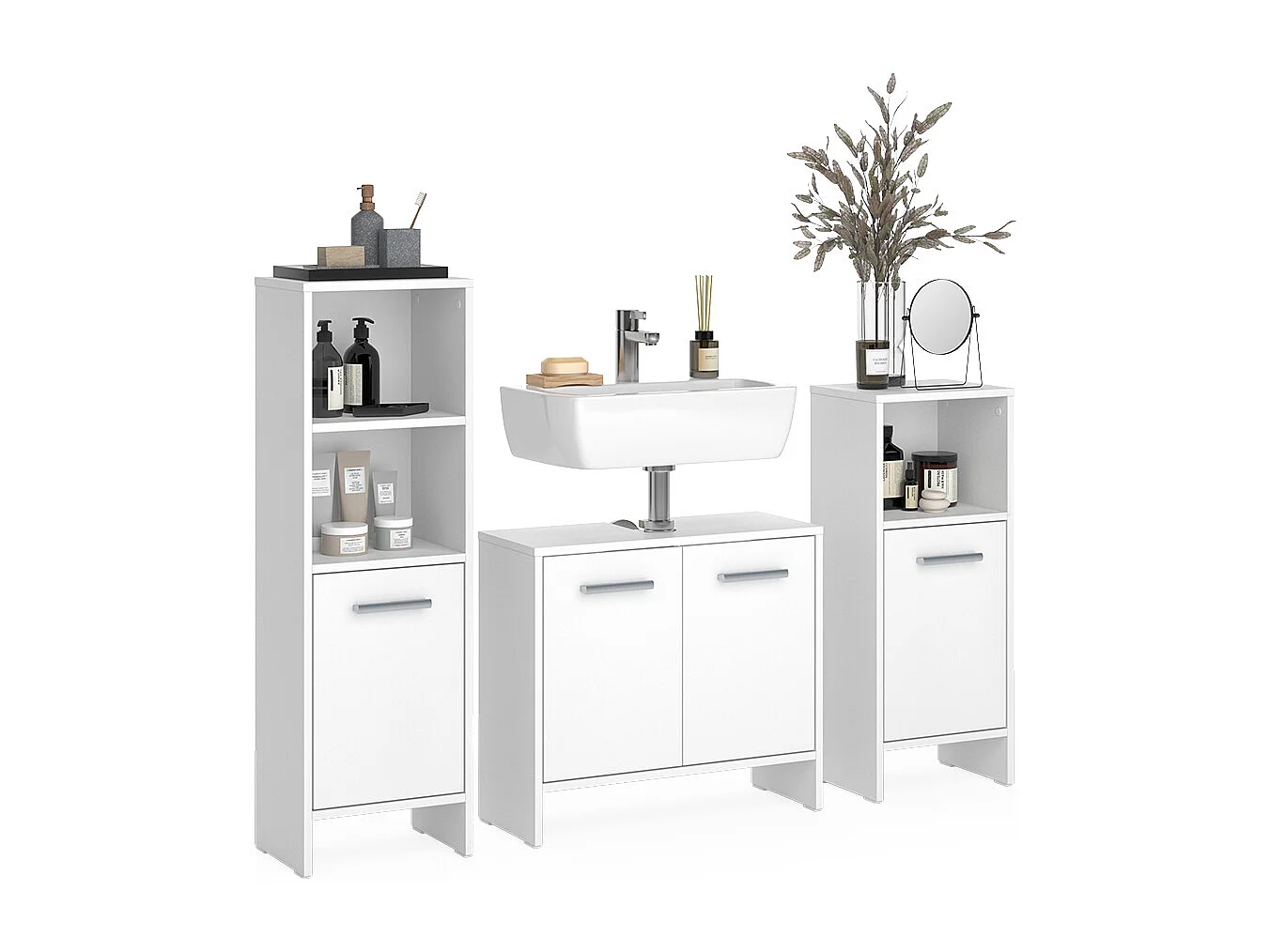 Set di mobili da bagno bianco 63.8x26.3x57 karli