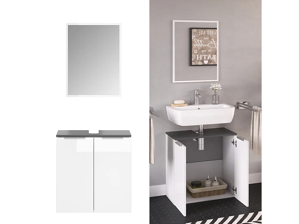 Conjunto de muebles de baño blanco 58x33x60 otis