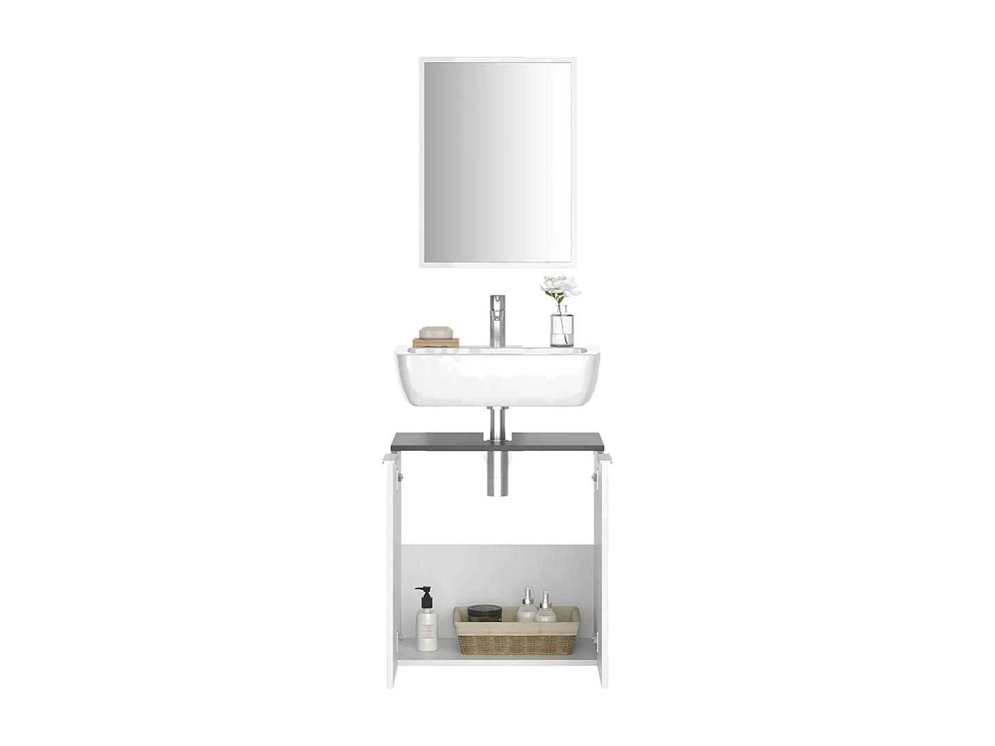 Conjunto de muebles de baño blanco 58x33x60 otis