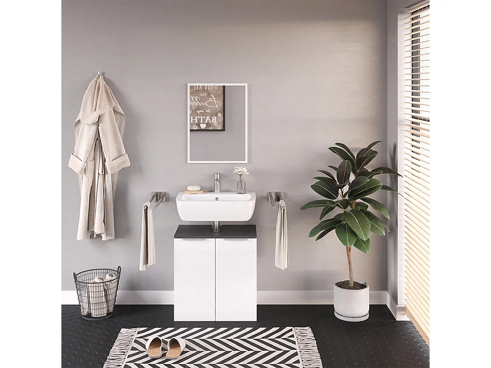 Meubles bain blanc 58x33x60 otis