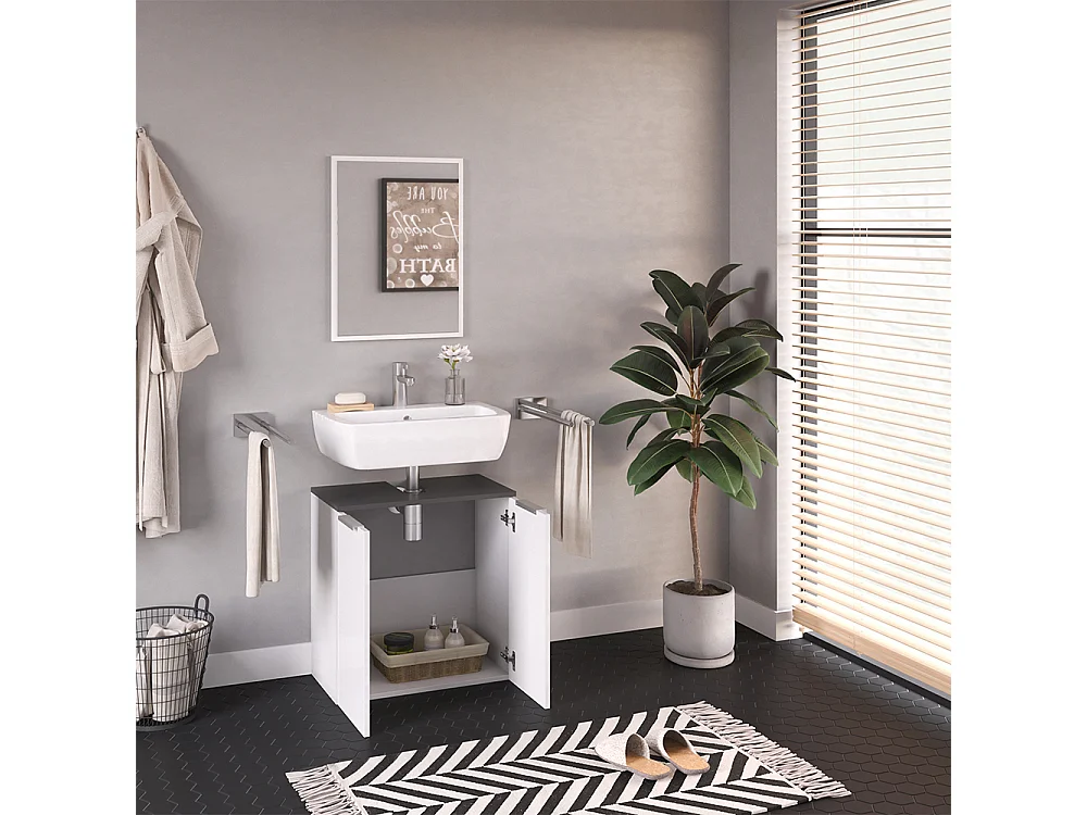 Meubles bain blanc 58x33x60 otis