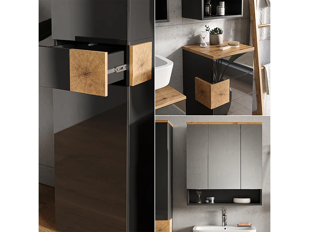 Badmöbel-Set anthrazit 73x37x64 eden