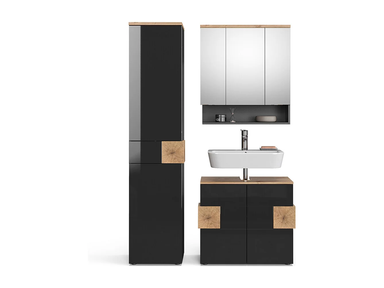 Badmöbel-Set anthrazit 73x37x64 eden