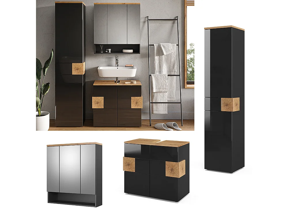 Meubles bain anthracite 73x37x64 eden