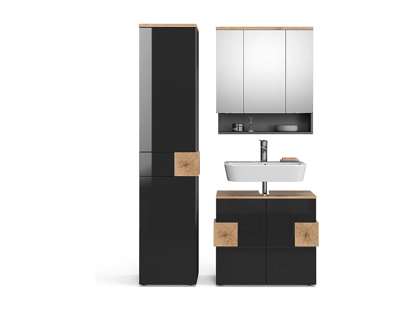 Badmöbel-Set anthrazit 73x37x64 eden