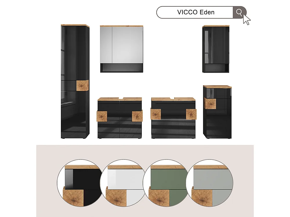 Badmöbel-Set anthrazit 73x37x64 eden