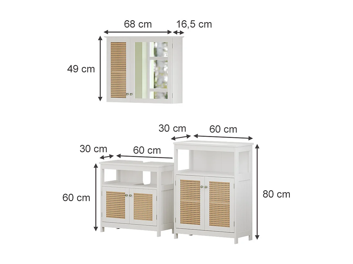 Meubles bain blanc 60x30x60 rosario
