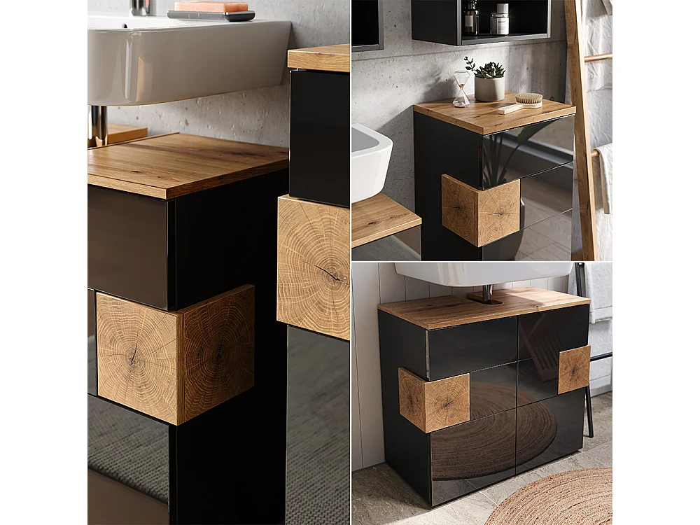 Set di mobili da bagno antracite 73x37x64 eden