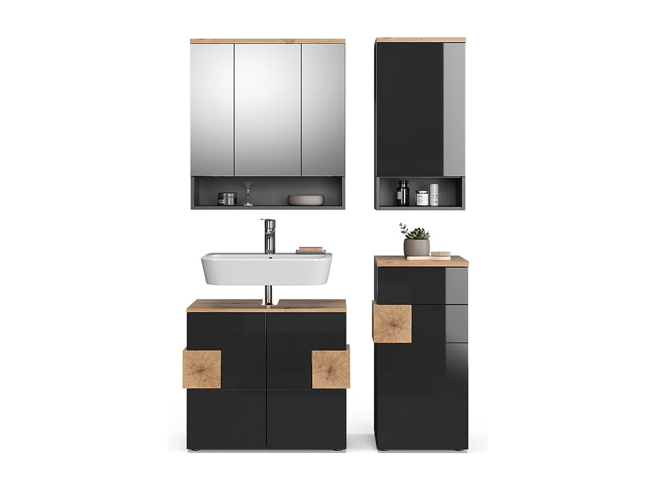 Badmöbel-Set antracite 73x37x64 eden