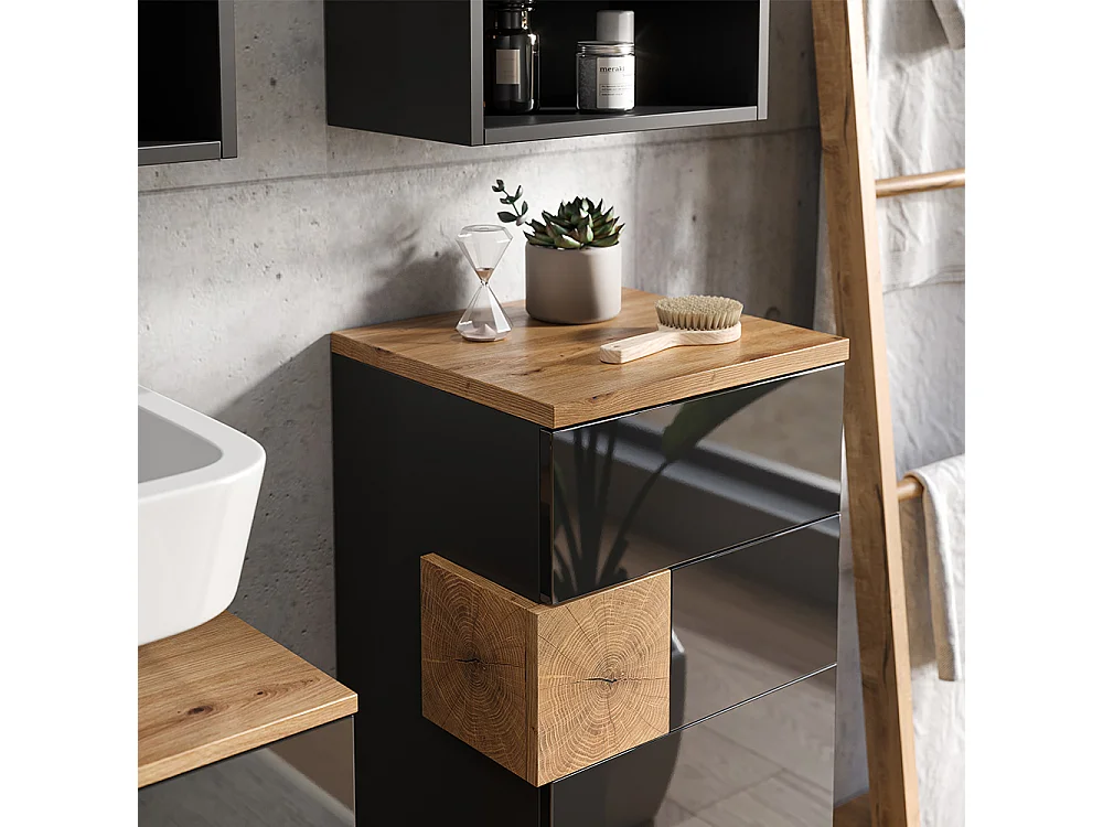Set di mobili da bagno antracite 73x37x64 eden