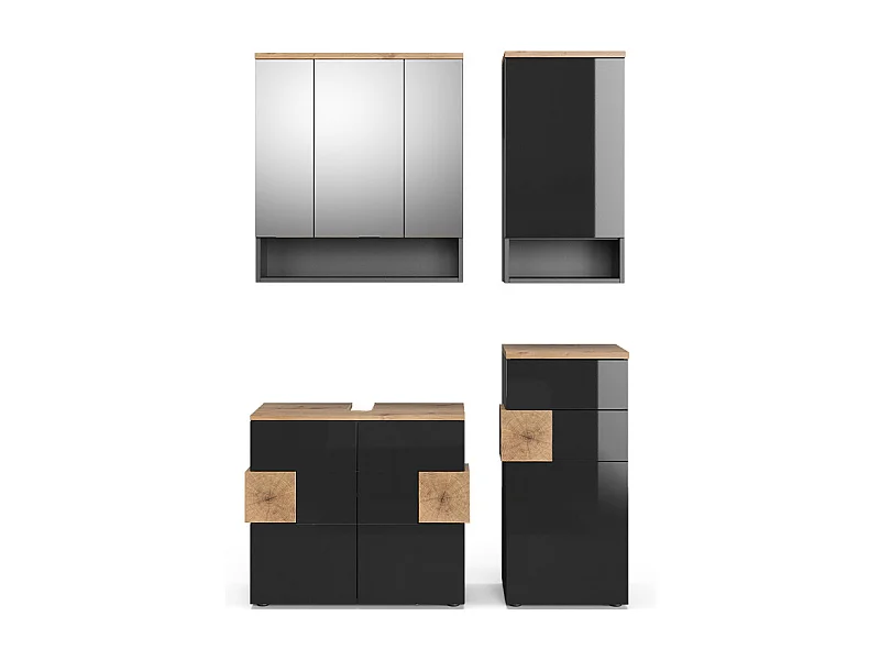 Ensemble de meubles de salle de bains anthracite 73x37x64 eden