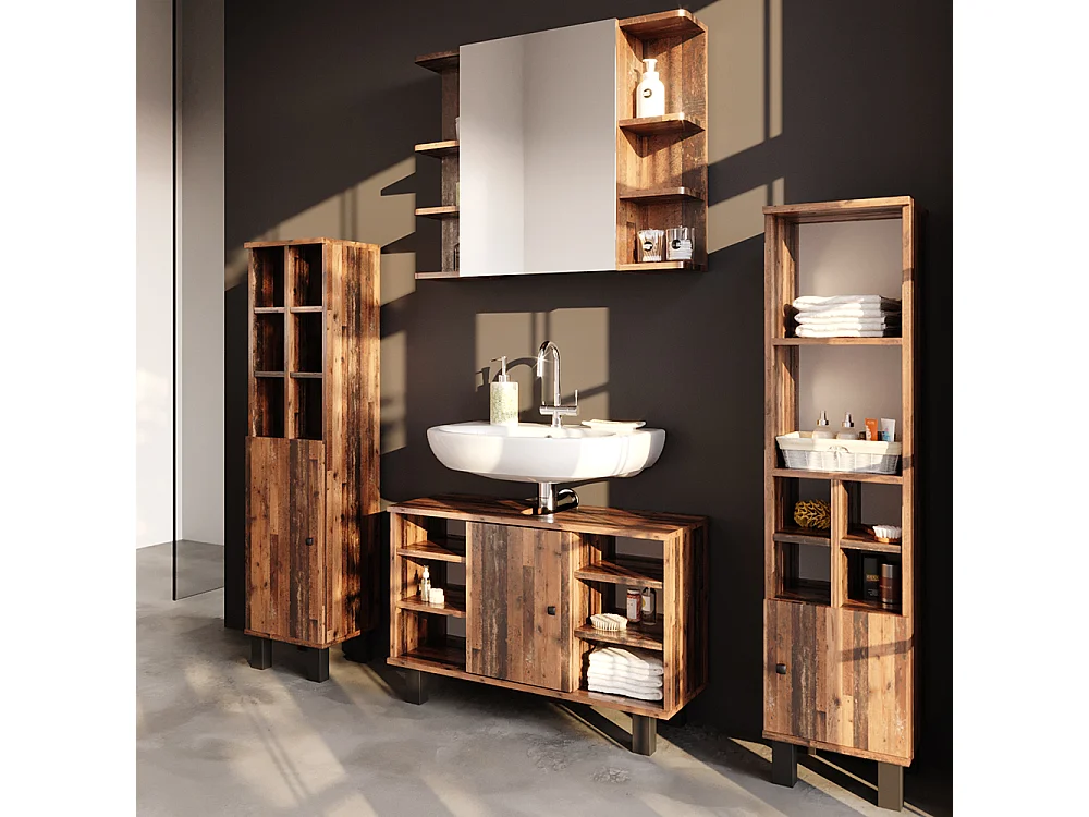 Meubles bain chêne rustique 60x32x54 fynn