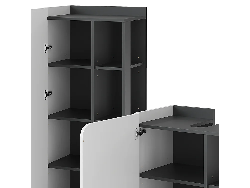 Ensemble de meubles de salle de bains anthracite/blanc 60x35x65 karen