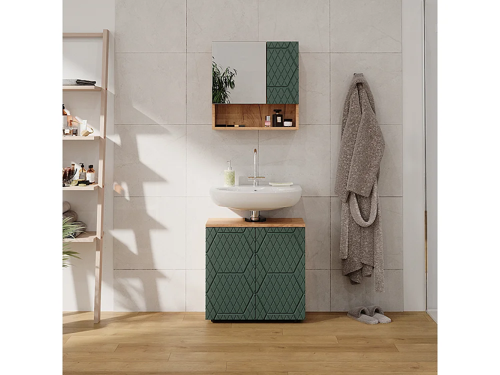 Meubles bain vert/force de lor chêne 80x41x58.6 irma