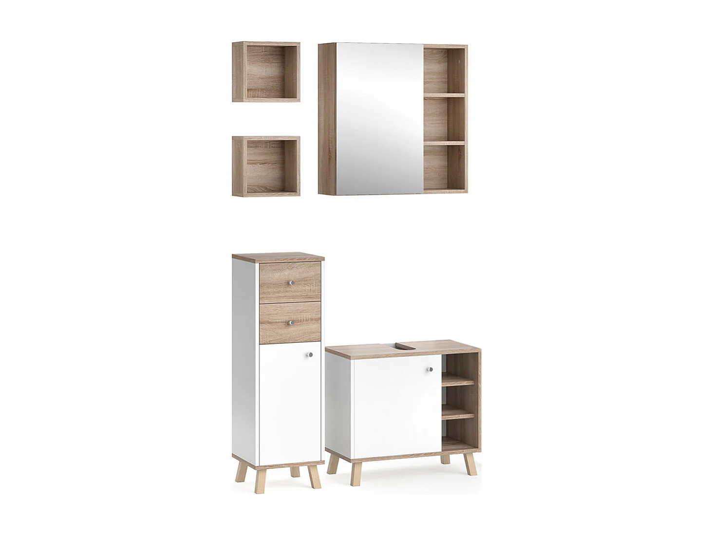 Set mobili bagno bianco 62x32x54 senyo