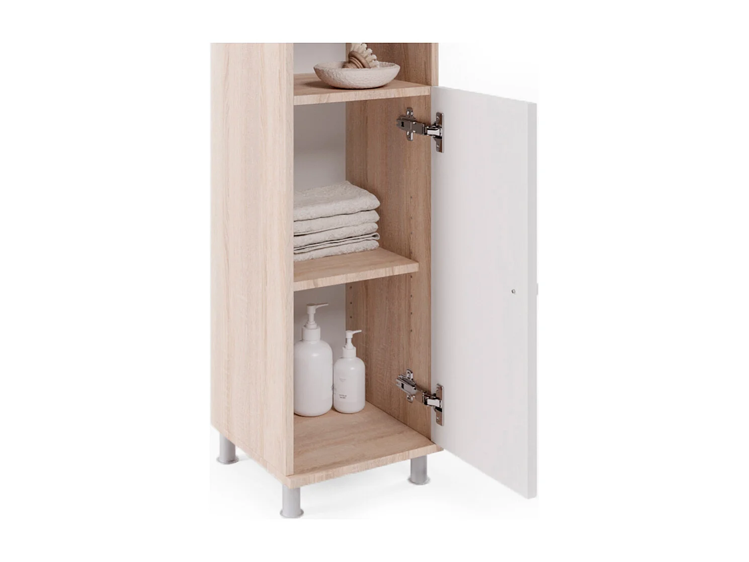 Badmöbel-Set sonoma/weiß 60x32x54 fynn