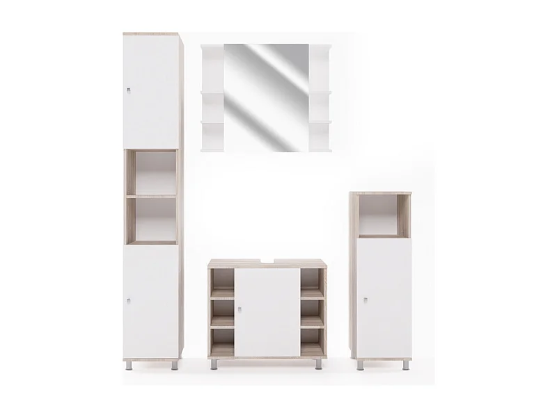 Badmöbel-Set sonoma/weiß 60x32x54 fynn