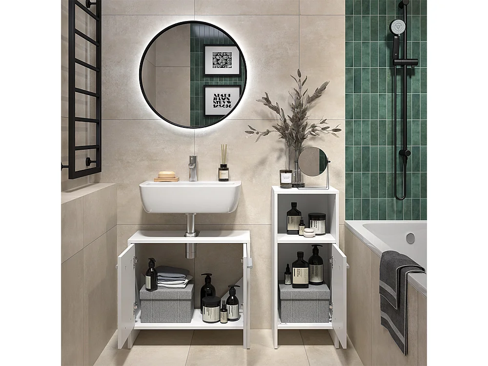 Meubles bain blanc 63.8x26.3x57 karli