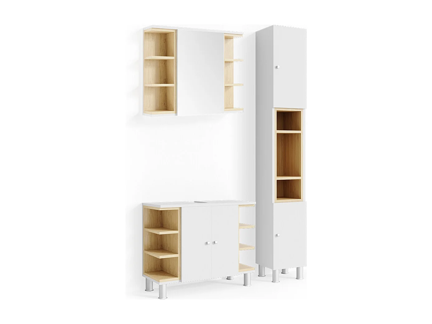 Badmöbel-Set weiß 79.6x32x64 aquis