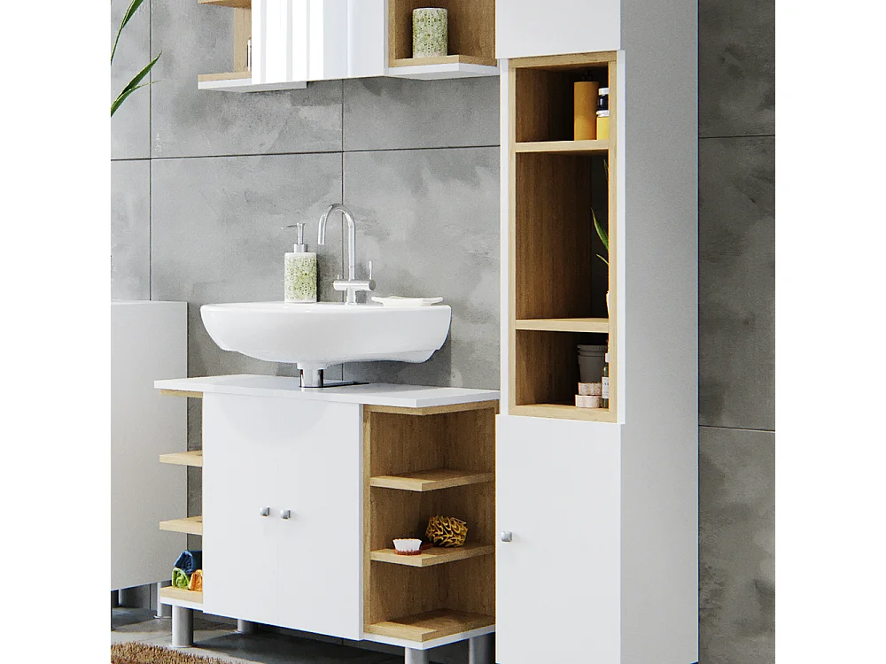 Meubles bain blanc 79.6x32x64 aquis