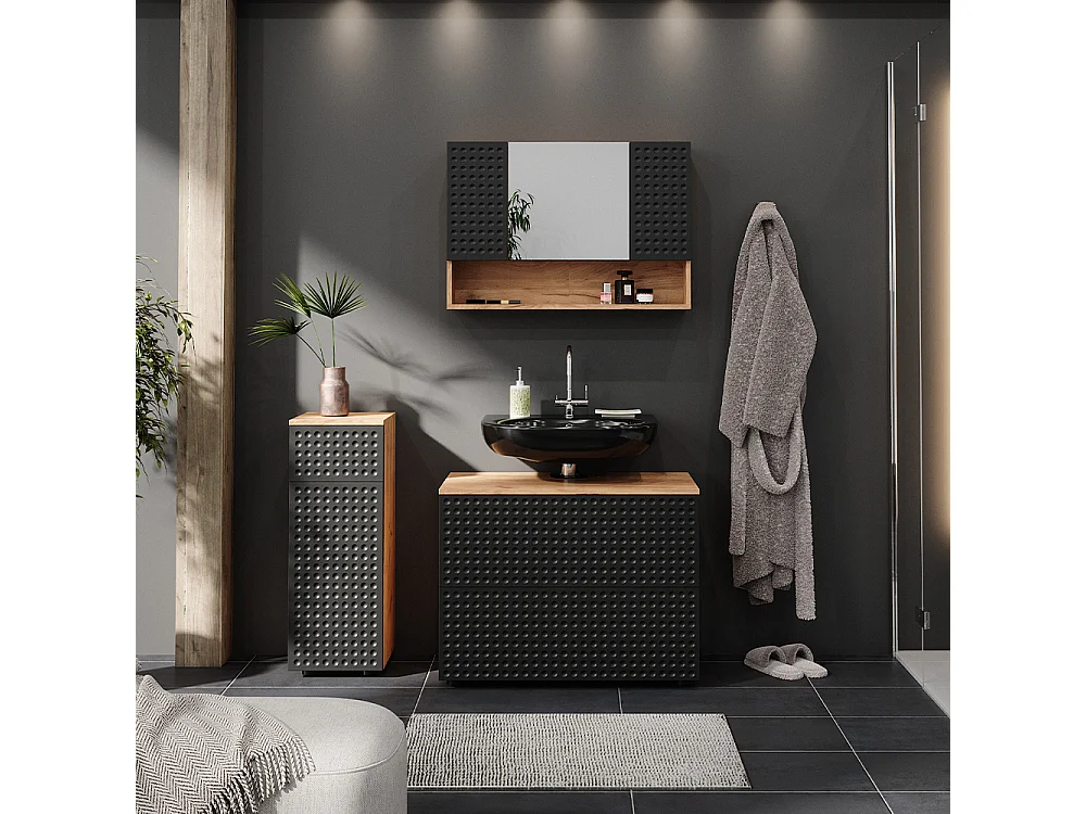 Badmöbel-Set anthrazit gepunktet 80x41x58.6 irma