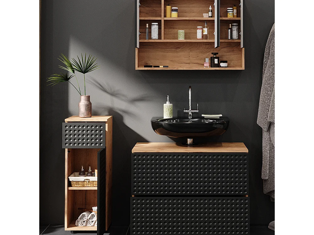 Badmöbel-Set anthrazit gepunktet 80x41x58.6 irma