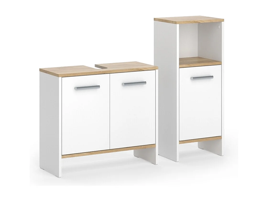 Meubles bain chêne blanc/force de lor 63.8x26.3x57 karli