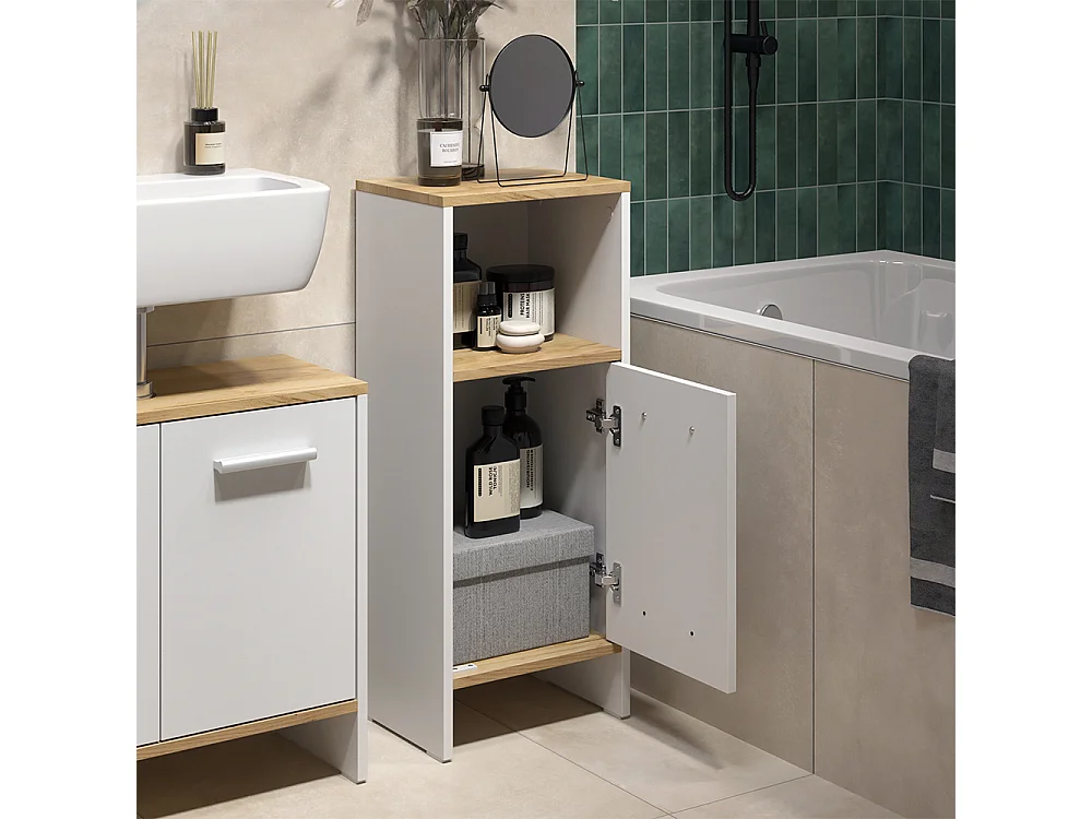 Meubles bain chêne blanc/force de lor 63.8x26.3x57 karli