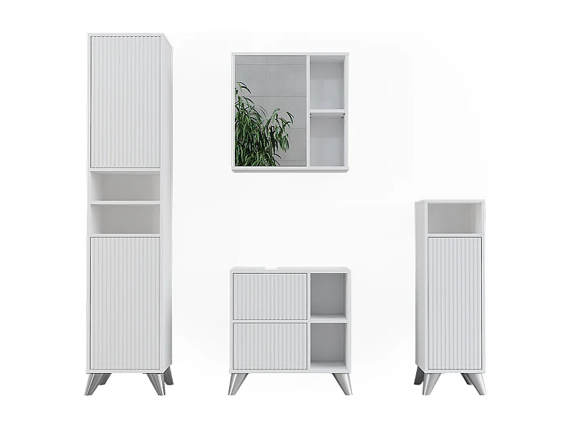 Set di mobili da bagno bianco 60x30x62 leano