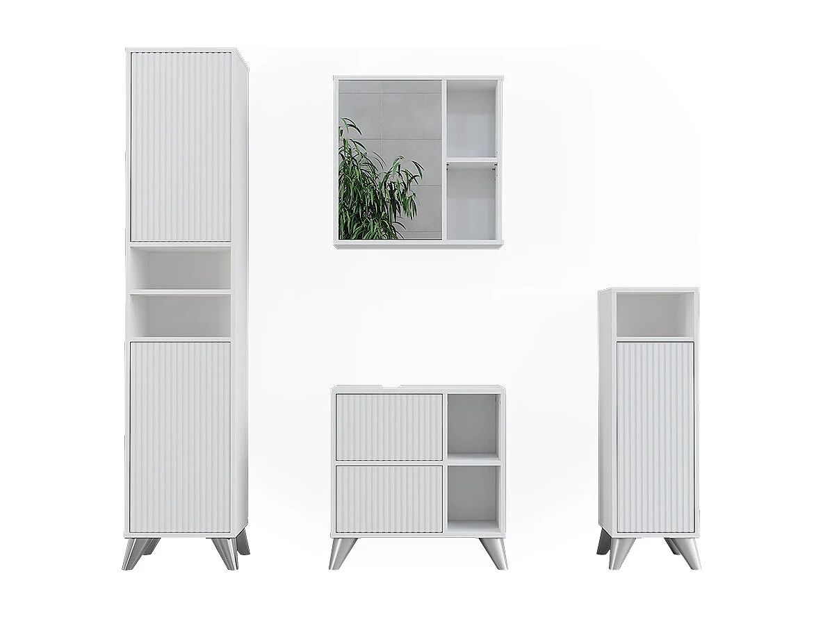 Set di mobili da bagno bianco 60x30x62 leano