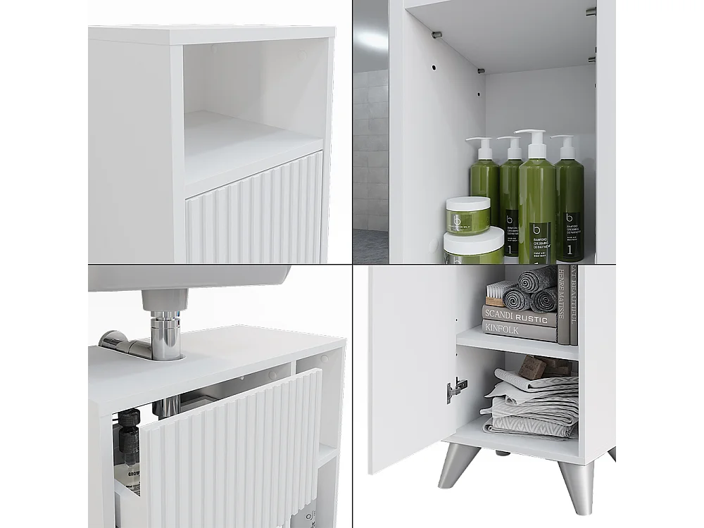 Meubles bain blanc 60x30x62 leano