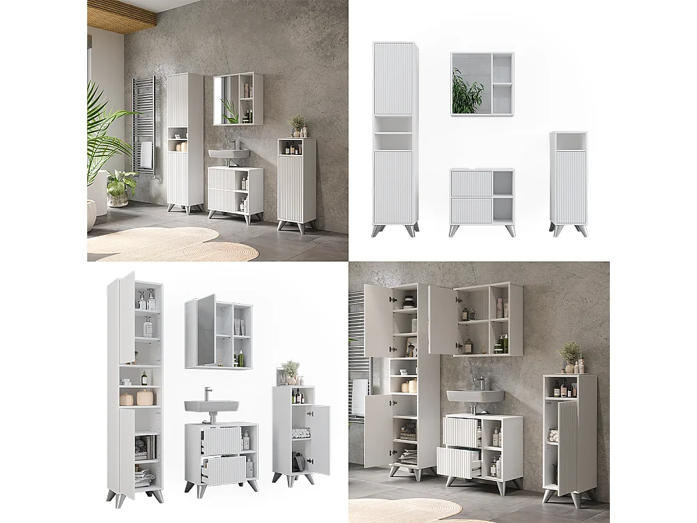 Meubles bain blanc 60x30x62 leano