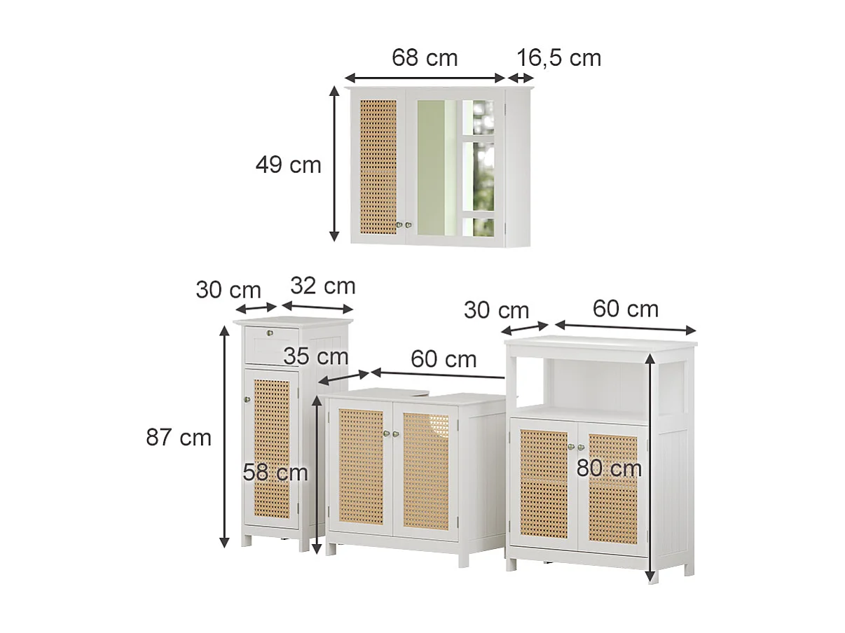 Badmöbel-Set weiß 60x35x58 rosario