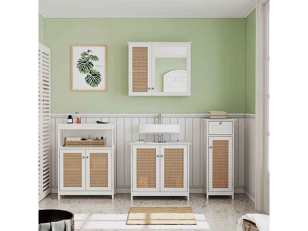 Badmöbel-Set weiß 60x35x58 rosario