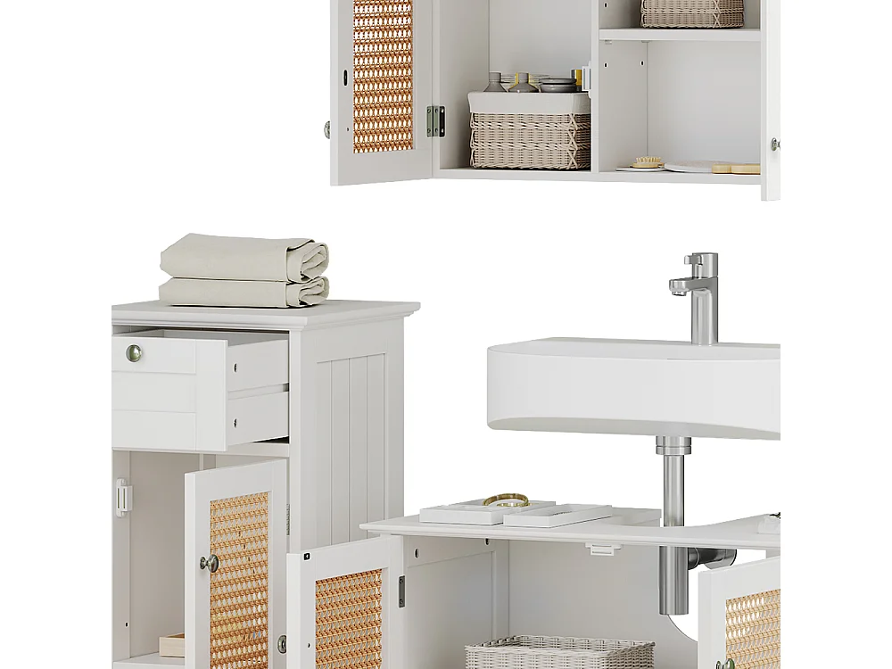 Badmöbel-Set weiß 60x35x58 rosario