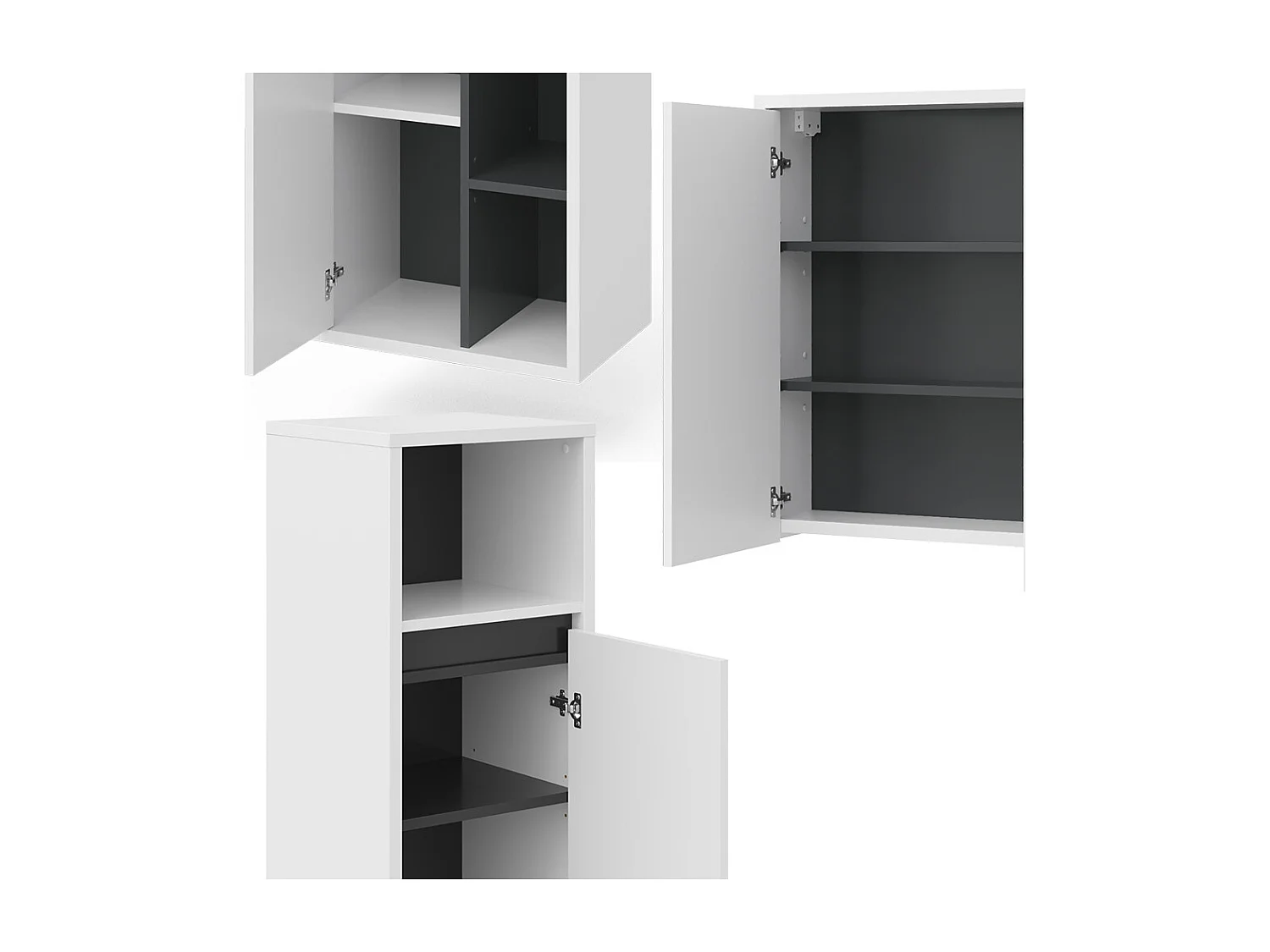 Set mobili bagno bianco 60x45x100 viola