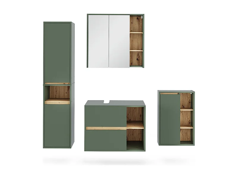 Badmöbel-Set grün/artisan 80x46x60 viola
