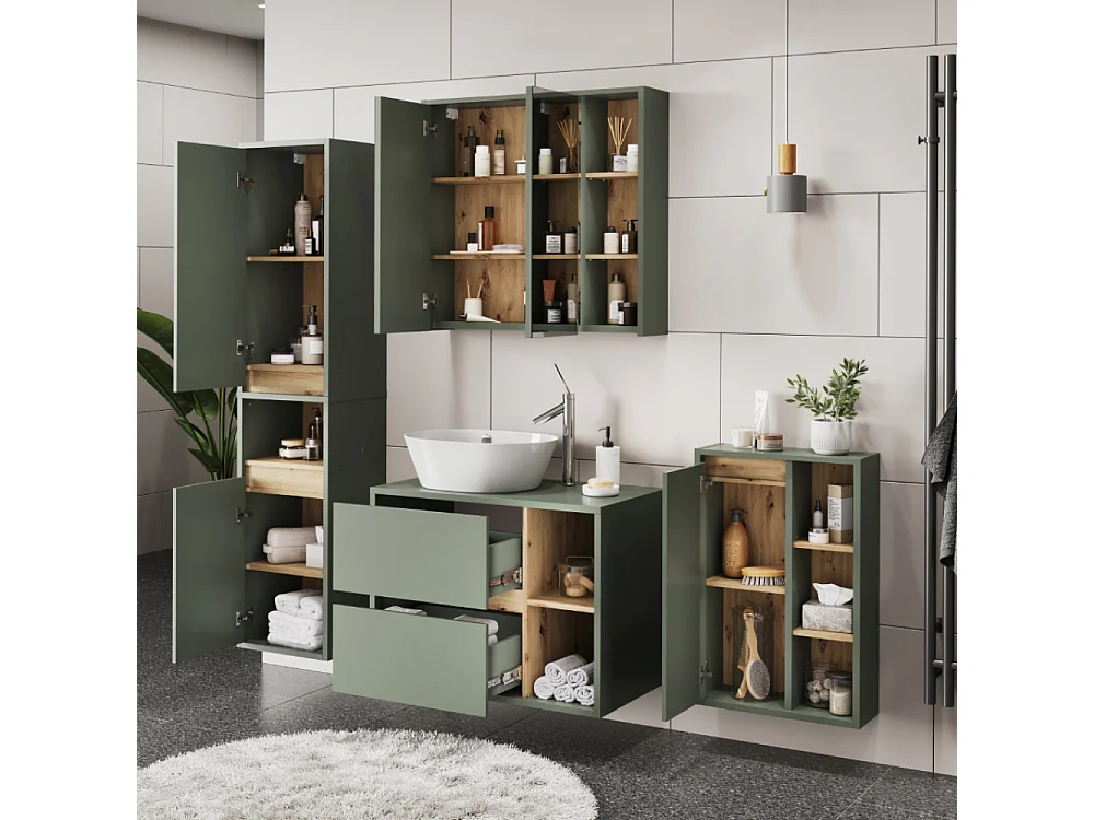 Ensemble de meubles de salle de bains vert/artisan 80x46x60 viola