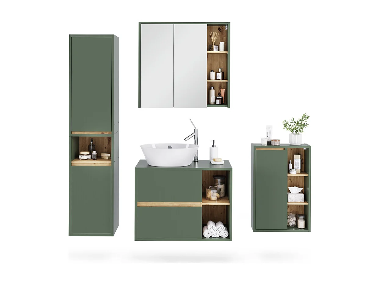 Ensemble de meubles de salle de bains vert/artisan 80x46x60 viola