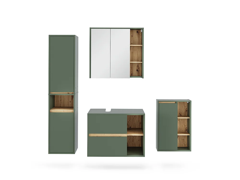 Badkamermeubelset groen/kunstzinnig 80x46x60 viola